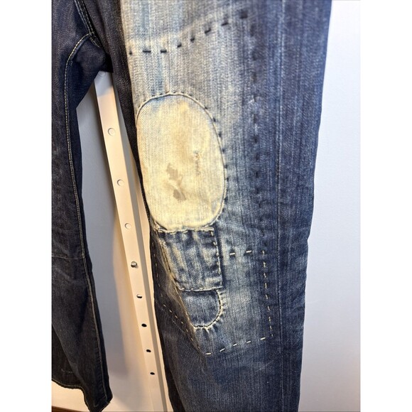 Ed Hardy By Christian Audiger Death Or Glory Embroidery Men Jeans 36 x 32 ?Vinta - Picture 11 of 13